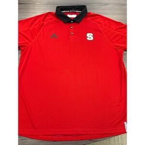 Adidas NC State Wolfpack Polo Shirt Mens XL Red Performance Golf NCAA